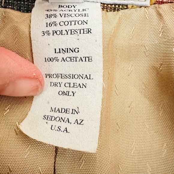 Vintage Sedona Clothing Company Tapestry Jacket S Aztec Boho Southwest Artsy - Picture 11 of 12